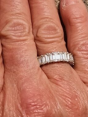 Sterling Silver Baguette-Style Eternity Ring - Women Jewelry